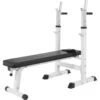Banco Musculación Y Pesas Gorilla Sports Blanco Plegable Con Rack Para Barra -Fit Tienda banco musculacion y pesas gorilla sports blanco plegable con rack para barra