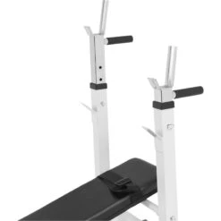 Banco Musculación Y Pesas Gorilla Sports Blanco Plegable Con Rack Para Barra -Fit Tienda banco musculacion y pesas gorilla sports blanco plegable con rack para barra 3