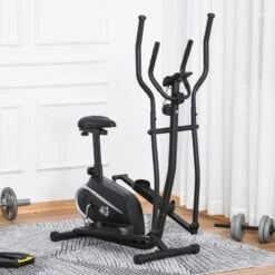 Bicicleta Elíptica Fitness HOMCOM Acero ABS 103x62x151 Cm Negro -Fit Tienda bicicleta eliptica fitness homcom acero abs 103x62x151 cm negro 1
