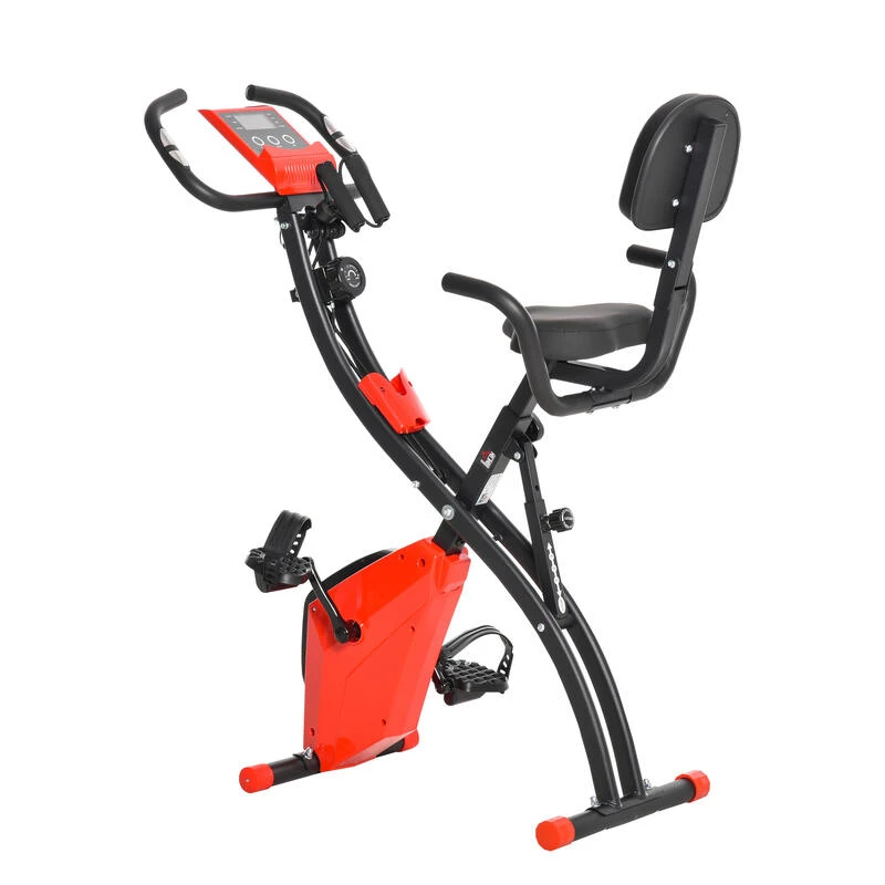 Bicicleta Estática Plegable HOMCOM Acero ABS PVC 97x51x115cm Rojo 3 Bicicleta Estática Plegable HOMCOM Acero ABS PVC 97x51x115cm Rojo