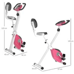 Bicicleta Para Ejercicios De Forma X HOMCOM Rosa 43x97x109 Cm -Fit Tienda bicicleta para ejercicios de forma x homcom rosa 43x97x109 cm 2
