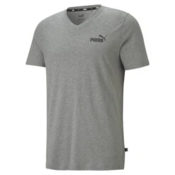 Camiseta Con Cuello En V Essentials Hombre PUMA Negro -Fit Tienda camiseta con cuello en v essentials hombre puma gris