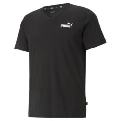 Camiseta Con Cuello En V Essentials Hombre PUMA Negro