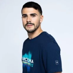 Camiseta De Manga Corta De Algodón Reciclado De Barcelona 92 De Hombre TRR Azul -Fit Tienda camiseta de manga corta de algodon reciclado de barcelona 92 de hombre trr azul 2