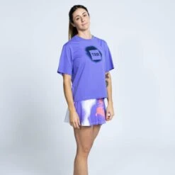 Camiseta De Manga Corta De Algodón Y Poliéster Reciclado De Mujer TRR Púrpura -Fit Tienda camiseta de manga corta de algodon y poliester reciclado de mujer trr purpura 2