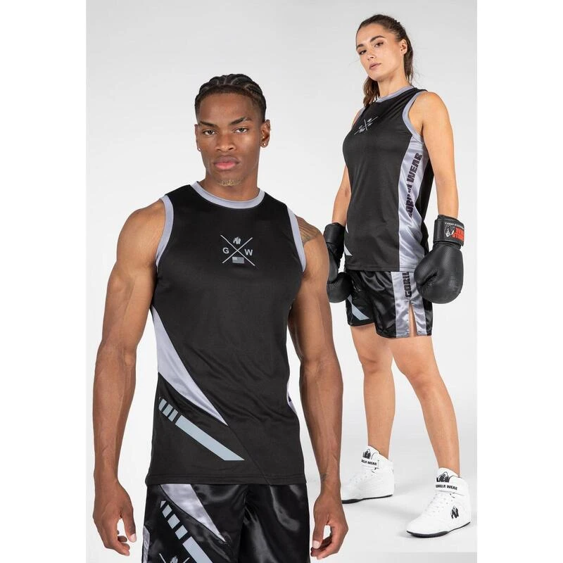 Gorilla Wear Camiseta De Tirantes Hornell Negra - Gris 3 Gorilla Wear Camiseta De Tirantes Hornell Negra - Gris