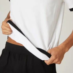 Camiseta Fitness Manga Corta Algodón Extensible Hombre Domyos Blanco -Fit Tienda camiseta fitness manga corta algodon extensible hombre domyos blanco 4