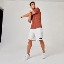 Camiseta Fitness Manga Corta Algodón Extensible Slim Hombre Sepia -Fit Tienda camiseta fitness manga corta algodon extensible slim hombre sepia 4