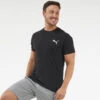 Camiseta Fitness Manga Corta Algodón Hombre Puma Negro -Fit Tienda camiseta fitness manga corta algodon hombre puma negro