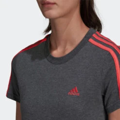Camiseta Fitness Manga Corta Mujer Adidas Essentials Gris Y Rosa -Fit Tienda camiseta fitness manga corta mujer adidas essentials gris y rosa 2
