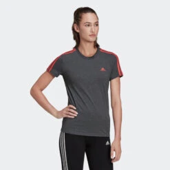 Camiseta Fitness Manga Corta Mujer Adidas Essentials Gris Y Rosa -Fit Tienda camiseta fitness manga corta mujer adidas essentials gris y rosa 4