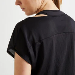 Camiseta Fitness Manga Corta Mujer Domyos 120 Negro -Fit Tienda camiseta fitness manga corta mujer domyos 120 negro 1