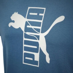 Camiseta Fitness Puma Hombre Azul Algodón Manga Corta -Fit Tienda camiseta fitness puma hombre azul algodon manga corta 1