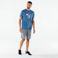 Camiseta Fitness Puma Hombre Azul Algodón Manga Corta -Fit Tienda camiseta fitness puma hombre azul algodon manga corta 2
