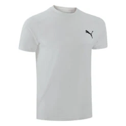 Camiseta Fitness Puma Hombre Blanco Algodón Manga Corta
