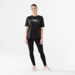 Camiseta Fitness Puma Mujer Negro Manga Corta Algodón -Fit Tienda camiseta fitness puma mujer negro manga corta algodon 1