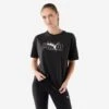 Camiseta Fitness Puma Mujer Negro Manga Corta Algodón -Fit Tienda camiseta fitness puma mujer negro manga corta algodon