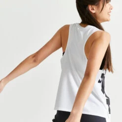 Camiseta Fitness Sin Mangas Tirantes Holgada Mujer Domyos Blanco 12 Camiseta Fitness Sin Mangas Tirantes Holgada Mujer Domyos Blanco -Fit Tienda camiseta fitness sin mangas tirantes holgada mujer domyos blanco 4