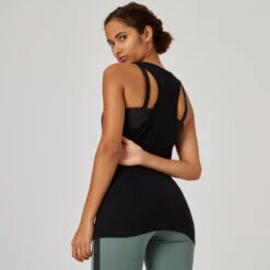Camiseta Fitness Tirantes 500 Mujer Domyos Negro -Fit Tienda camiseta fitness tirantes 500 mujer domyos negro 1