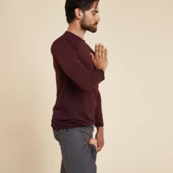 Camiseta Hombre Burdeos Sin Costuras Manga Larga -Fit Tienda camiseta hombre burdeos sin costuras manga larga 2