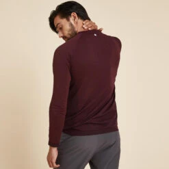 Camiseta Hombre Burdeos Sin Costuras Manga Larga -Fit Tienda camiseta hombre burdeos sin costuras manga larga 3