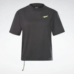 Camiseta Manga Corta Algodón Mujer Reebok MYT Negro -Fit Tienda camiseta manga corta algodon mujer reebok myt negro 1