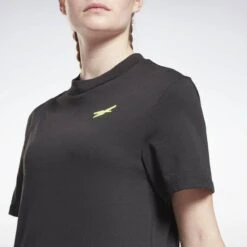 Camiseta Manga Corta Algodón Mujer Reebok MYT Negro -Fit Tienda camiseta manga corta algodon mujer reebok myt negro 4