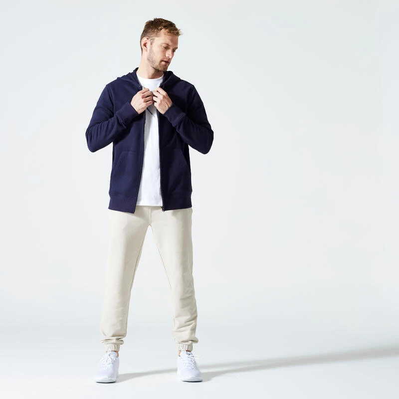 Camiseta Manga Corta De Algodón Hombre Domyos 500 Blanco Glaciar 4 Camiseta Manga Corta De Algodón Hombre Domyos 500 Blanco Glaciar - Imagen 2