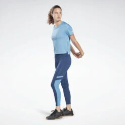 Camiseta Manga Corta Mujer Reebok Logo Azul -Fit Tienda camiseta manga corta mujer reebok logo azul 2