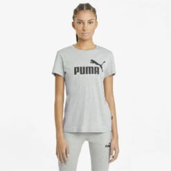 Camiseta Mujer PUMA Essentials Logo Gris -Fit Tienda camiseta mujer puma essentials logo gris 1