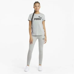 Camiseta Mujer PUMA Essentials Logo Gris -Fit Tienda camiseta mujer puma essentials logo gris 3