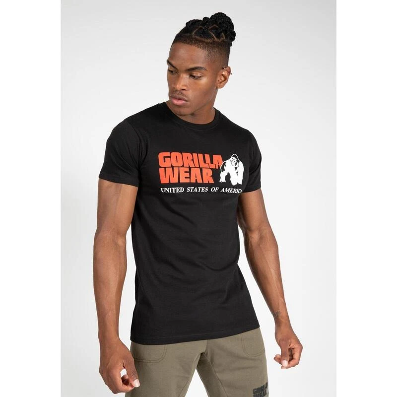 Camiseta Musculación Manga Corta Algodón Hombre GORILLA WEAR Classic Negro 6 Camiseta Musculación Manga Corta Algodón Hombre GORILLA WEAR Classic Negro - Imagen 4