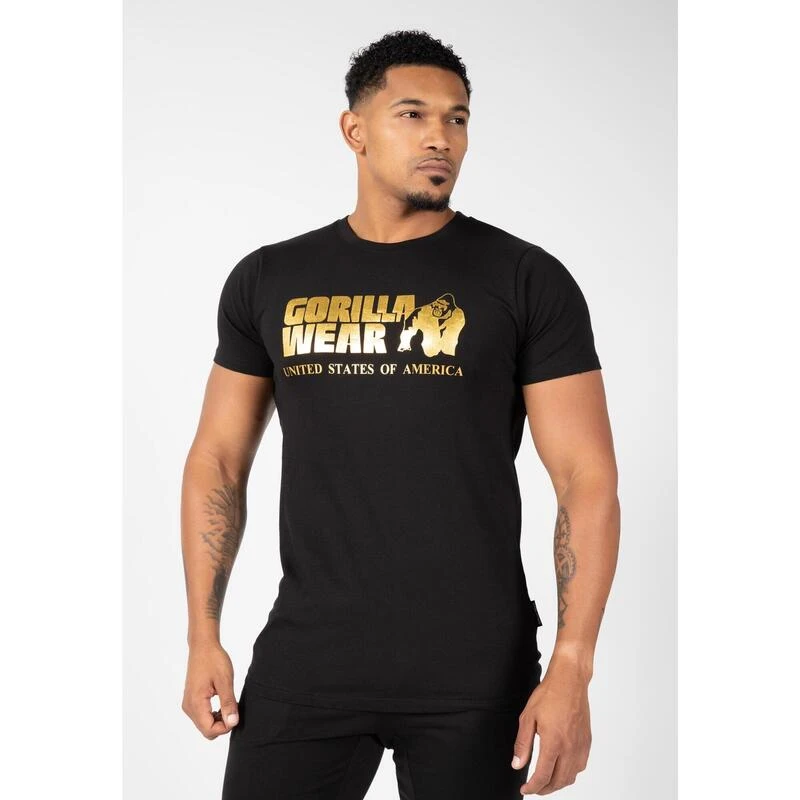Camiseta Musculación Manga Corta Algodón Hombre GORILLA WEAR Classic Negro 8 Camiseta Musculación Manga Corta Algodón Hombre GORILLA WEAR Classic Negro - Imagen 6