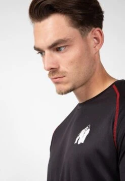 Camiseta Musculación Manga Corta Hombre GORILLA WEAR Performance Negro Rojo -Fit Tienda camiseta musculacion manga corta hombre gorilla wear performance negro rojo 4