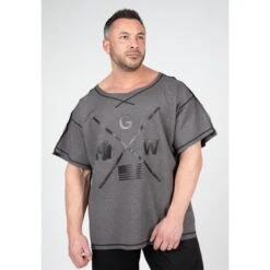 Camiseta Musculación Manga Corta Hombre GORILLA WEAR Sheldon Negro -Fit Tienda camiseta musculacion manga corta hombre gorilla wear sheldon gris