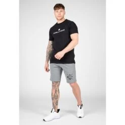 Camiseta Musculación Manga Corta Slim Fit Hombre GORILLA WEAR Davis Negro -Fit Tienda camiseta musculacion manga corta slim fit hombre gorilla wear davis negro 2