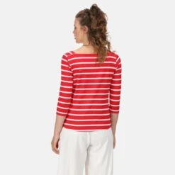 Regatta Camiseta Polexia De Rayas Para Mujer Rojo Real, Blanco -Fit Tienda camiseta polexia de rayas para mujer rojo real blanco 1