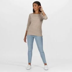 Regatta Camiseta Polina De Rayas De Manga Larga Para Mujer Nuez Moscada -Fit Tienda camiseta polina de rayas de manga larga para mujer nuez moscada 2