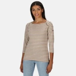 Regatta Camiseta Polina De Rayas De Manga Larga Para Mujer Nuez Moscada -Fit Tienda camiseta polina de rayas de manga larga para mujer nuez moscada 3