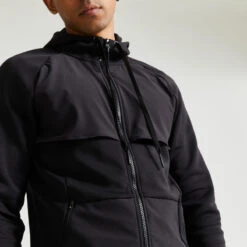 Chaqueta Fitness Performance Hombre Negro Transpirable Cremallera -Fit Tienda chaqueta fitness performance hombre negro transpirable cremallera 2