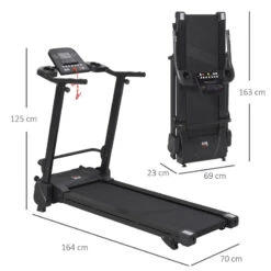 Cinta De Correr Plegable Con 5 Programas HOMCOM 164x70x125 Cm Negro -Fit Tienda cinta de correr plegable con 5 programas homcom 164x70x125 cm negro 2