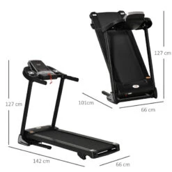 Cinta De Correr Y Andar Plegable 12,8 Km/h HOMCOM 142x66x127 Cm Negro -Fit Tienda cinta de correr y andar plegable 128 kmh homcom 142x66x127 cm negro 2