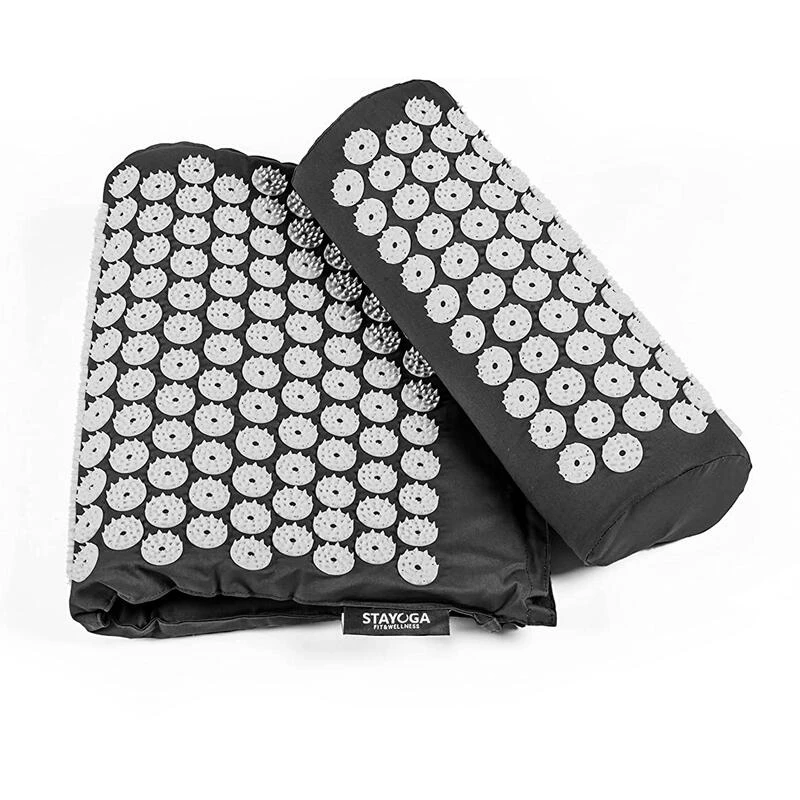 Esterilla Set De Masaje Acupuntura Negro Algodón Orgánico 4 Esterilla Set De Masaje Acupuntura Negro Algodón Orgánico - Imagen 2