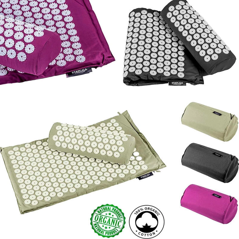 Esterilla Set De Masaje Acupuntura Negro Algodón Orgánico 6 Esterilla Set De Masaje Acupuntura Negro Algodón Orgánico - Imagen 4