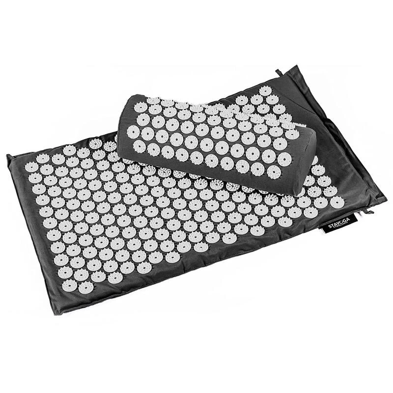 Esterilla Set De Masaje Acupuntura Negro Algodón Orgánico 3 Esterilla Set De Masaje Acupuntura Negro Algodón Orgánico