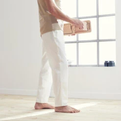 Jogger Pantalón Chándal Recto Hombre Yoga Ecofriendly Blanco -Fit Tienda jogger pantalon chandal recto hombre yoga ecofriendly blanco 4