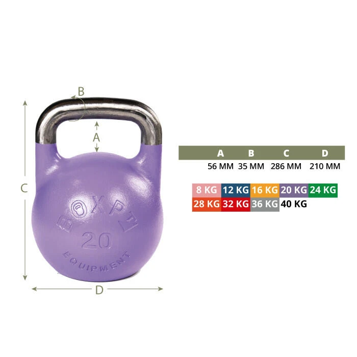 Kettlebell De Competicion Color BOXPT 8kg Rosa 4 Kettlebell De Competicion Color BOXPT 8kg Rosa - Imagen 2