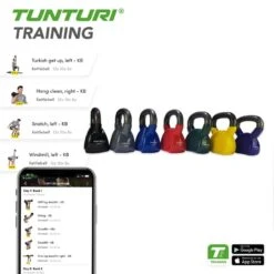 Tunturi Kettlebell - Vinilo - 8 Kg - Verde -Fit Tienda kettlebell vinilo 8 kg verde 3