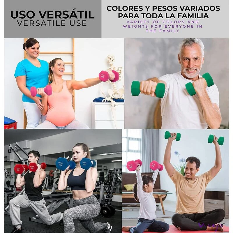 KIT De Mancuernas Antideslizantes De Neopreno Wueps 7 KIT De Mancuernas Antideslizantes De Neopreno Wueps - Imagen 5