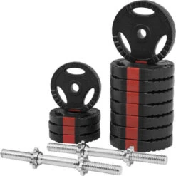 Kit Mancuernas Gorilla Sports Cromado/Negro 30Kg Diámetro 30/31 Mm -Fit Tienda kit mancuernas gorilla sports cromadonegro 30kg diametro 3031 mm 4